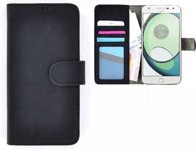 Zwart Wallet Bookcase hoesje voor Motorola Moto Z Play