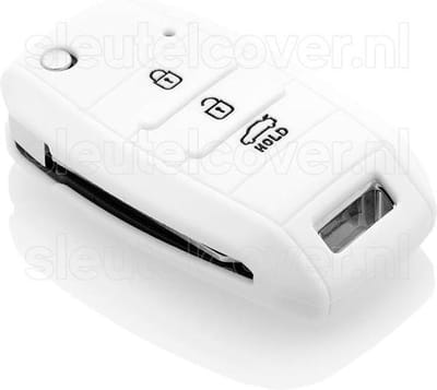 Autosleutel Hoesje geschikt voor Hyundai - SleutelCover - Silicone Autosleutel Cover - Sleutelhoesje Wit