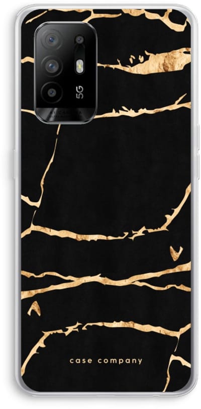 Case Company® - Hoesje geschikt voor Oppo A94 5G hoesje - Gouden marmer - Soft Cover Telefoonhoesje - Bescherming aan alle Kanten en Schermrand