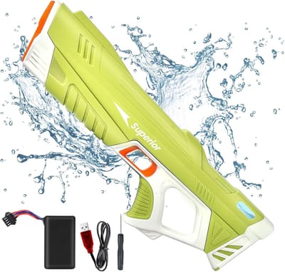 Oplaadbare Elektrische Waterblaster - Automatische Wateropname Continue Straal - Bereik Van 10 Meter - Tank Met Grote Capaciteit Werkt Op Batterijen - Voor Buitengevechten - Groen