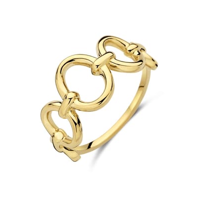 New Bling - 9NBG-0970-54 - 14K geelgouden ring – 3 cirkels – modern design - Maat 54