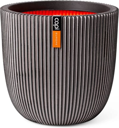 Capi Europe - Bloempot bol Groove NL - 54x52 - Antraciet - Opening Ø46 - Bloempot voor binnen en buiten - Levenslang garantie - Breukbestendig - 100% Recyclebaar - CO2 Neutraal geproduceerd - KGVZ935