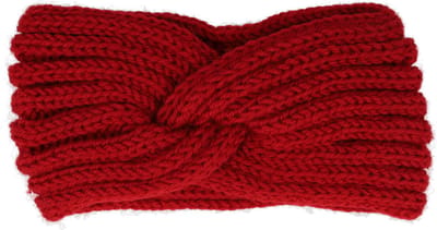Haarsoires Haarband Twist 10cm – Effen Kleur – Gebreide Stof – Rood - Zachte Knoop Hoofdband - Haaraccessoire voor Dames & Meisjes