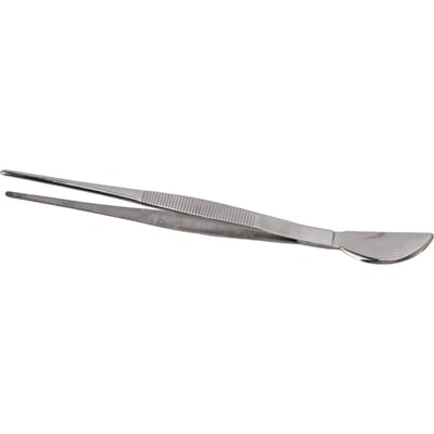 Roestvrijstalen Bonsai Pincet Lange Pincet met Maansikkel Spatelkop voor Potgrond Losmaken Grond Planteren Gras Type 1 gray