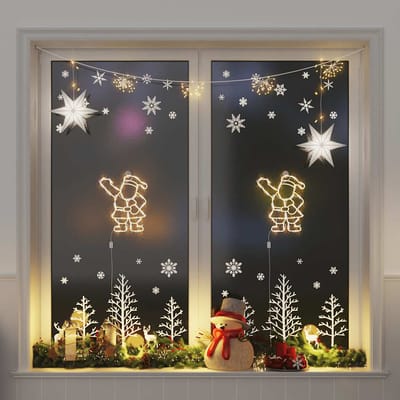 vidaXL - Kerstverlichting - silhouet - van - de - kerstman2 - st - 35 - LEDs - warm - wit