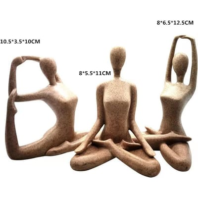 Eenvoudige Yoga Ornamenten Abstracte Hars Ambachten Huis Woonkamer Wijnkast Yoga Studio Sportfiguur Decoraties brown