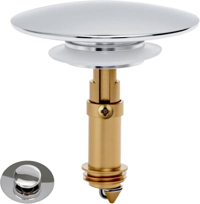 Universele Pop-up Wastafelklikplug 66 mm Messing Duwafvoer