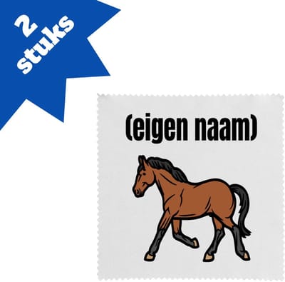 Akyol - rennend paard met eigen naam brillendoekjes - Paarden - dieren liefhebber - iemand die houdt van paarden - verjaardag - cadeau - kado - geschenk - 17,8 bij 17,8 cm - 2 stuks