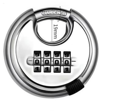 70 mm groot cijferslot van roestvrij staal, ronde cake lock, magazijndeurschijf antidiefstalkettingslot met 2 sleutels