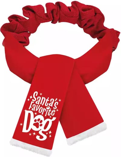 Plenty Gifts Kerst Sjaal Santa's Favourite Dog Rood L
