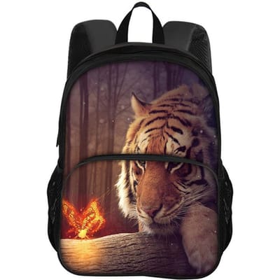 Heetverkoop Tijger Ronde Voorkant Tas Rugzak Grote Capaciteit Trendy Dierenprint Jongens en Meisjes School Verjaardag Beste Cadeau