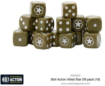 Allied Star d6 dice pack (Bolt action nieuw)