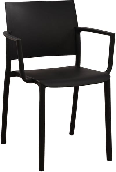 CLP Tuinstoel Valtor - Weerbestendig & UV-bestendig - Stoel met Armleuningen - 150 kg - zwart