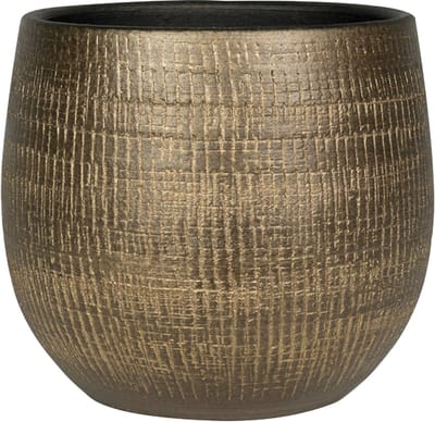Ter Steege Plantenpot - metal look - goudkleurig - D26 x H25 cm - bloempot