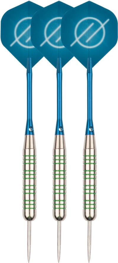 Faver Dartpijlenset Compleet - Reserve Shafts - Nikkel/Silver - Metalic - Blauw - 19 gram