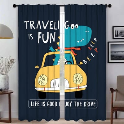 Gordijnen voor Slaapkamer Schattige Dinosaurus Shades Raamgordijn voor Kamer 2 Paneel Scheidingswand Home Interieur Gordijnen Halloween Decoratie W50xH70cmx2pcs-CL