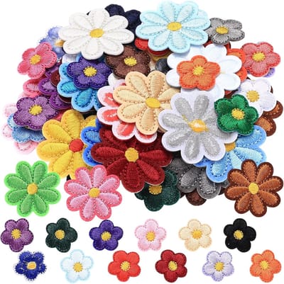 46 Stuks Bloemen Patches om Op te Strijken, Opstrijkbare Reparatieset voor Kinderen en Volwassenen, Applicaties voor Textiel, Geborduurde Patches voor Petten Jeans Kleding Rugzakken DIY Accessoires