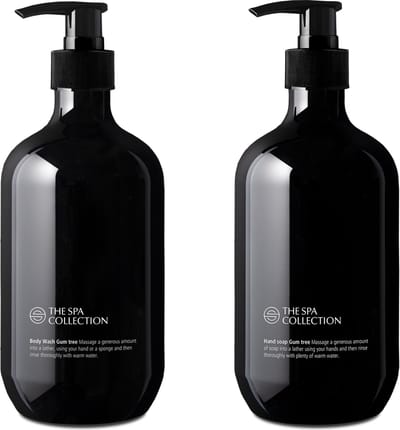 The Spa Collection Gum Tree - Body Wash + Handzeep - 475 ml stijlvolle zwarte pompfles - Set van 2 stuks