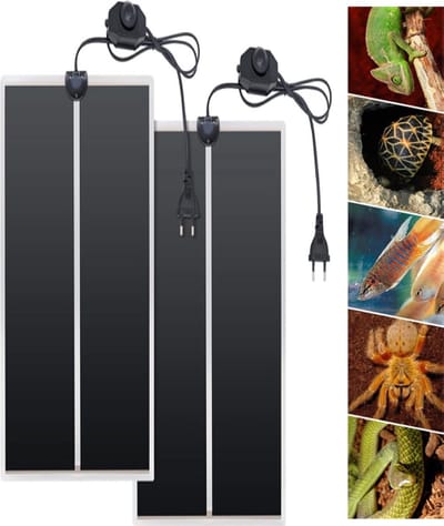 UniEgg® (2x) professioneel warmtematten 28 x 80 cm - Voordeelpak (2) - Extra voordelig- 2 stuks warmtematten - 45 Watt - met regelaar - voor kuikens - kwartels - vogels - reptielen - amfibieën