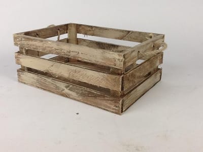 Kist met koord 3-lats,old look middel / Decoratieve houten kist met koord, Opbergkist met touw, Vintage opbergkist met touw / Cadeaukist