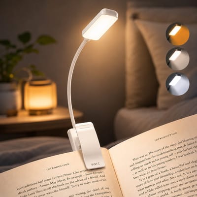 BOTC LED Leeslampje - 3 Lichtstanden & Oplaadbaar - Bed Nachtkastje Leeslamp - Boeklamp USB Oplaadbaar met Klem - Wit