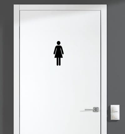 Deursticker - Dames - Zwart 14x5,6