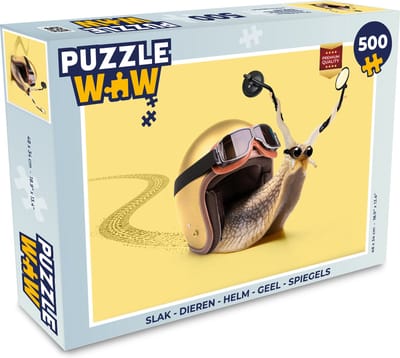 Puzzel Slak - Dieren - Helm - Geel - Spiegels - Legpuzzel - Puzzel 500 stukjes