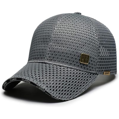 Lichtgewicht Verstelbare Mesh Baseballpet Casual Stijl Brede Rand Golf Mesh Hoed Zonneklep Ademend Koreaanse Trend Hoed Vissen gray