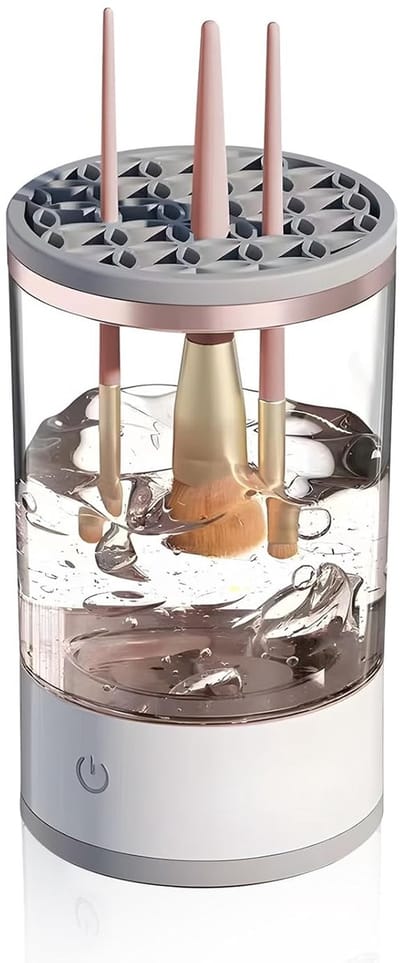 Daity 1 stuk - Elektrische make-upborstelreiniger, multifunctionele geïntegreerde make-upborstelreiniger, start met één druk op de knop, automatische make-upborsteldroger en make-upborstelwasser in één.