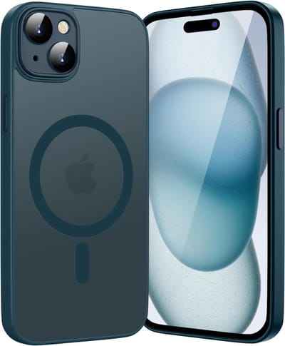 Casemania Hoesje Geschikt voor Apple iPhone 13 - Blauw - Matte Armor Back Cover - Geschikt voor MagSafe