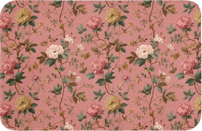 Badmat 60x40 cm - Antislip - Klassiek - Botanisch - Roze - Badmatten voor badkamer - Badkamermat - Douchemat - Badkamer mat