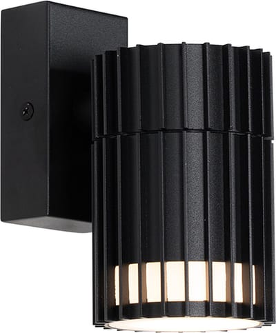 QAZQA boris - Design Wandlamp voor buiten - 1 lichts - D 11.3 cm - Zwart - Buitenverlichting