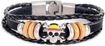 Montebello, zwarte lederen armband, Pirate