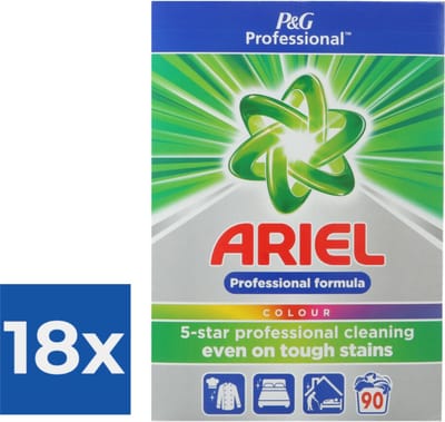 Ariel Color Waspoeder 90 Wasbeurten - Fris - Voordeelverpakking 18 stuks