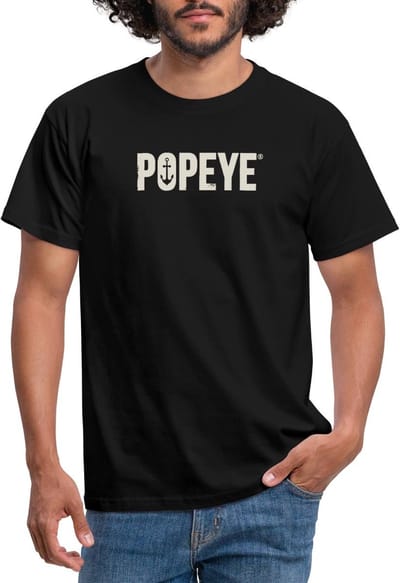 Popeye White Titel T-Shirt Heren