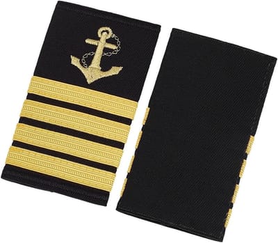 Navy Captain Carriers, 52 x 90 mm, Zwarte Polyester Schouderbanden voor Halloween, Kerst, Cosplay en Theateruitvoeringen