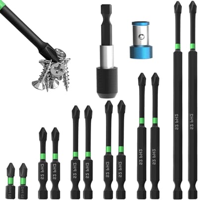 Set van Magnetische Schroevendraaier Bits, 25-150 mm, Phillips #2, Impact Bits, Snelle Verwisseling, 1/4 Inch Hex Shank, Geschikt voor Elektrisch Gereedschap en Klussen