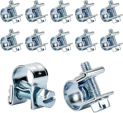 Mini slangklemmen - Verstelbare klemmen - Leidingen bevestigen - Roestbestendig materiaal - 8-10 mm - Zilver