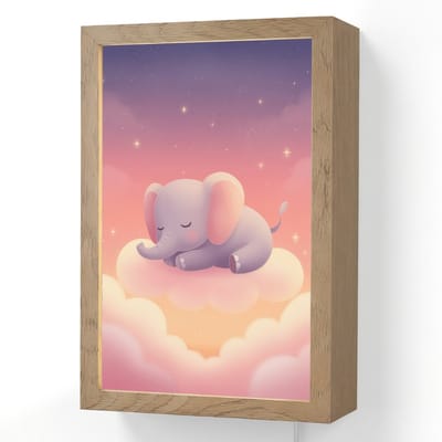Wandlamp 20x30 cm - Oplaadbaar - Dier - Roze - Wolken - Wandlampen binnen woonkamer - Slaapkamer lamp met kabel - Decoratieve nachtlamp - Vloerlamp snoer