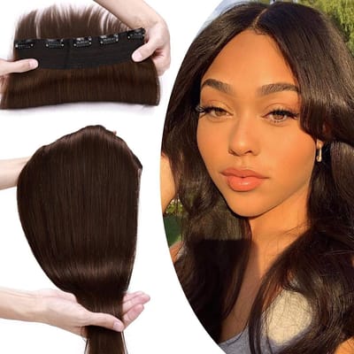 Haarverlenger Clip in Extensions Dikker 100% Echte Menselijke Haar 10" (25cm) met 5 Clips, Glanzend en Glad, Kleur Middelbruin #4-1, Perfect voor Volumineuze Stijl