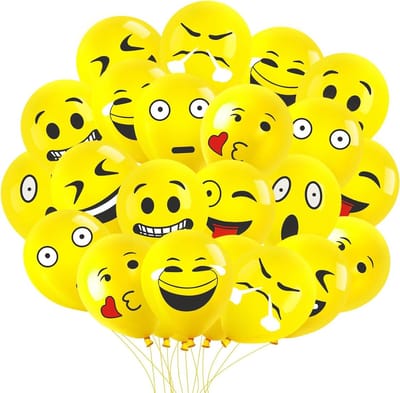 100 Gele Smiley Ballonnen - 100 Stuks Latex Ballonnen voor Helium, Feestdecoratie en Verjaardagsfeestjes voor Kinderen