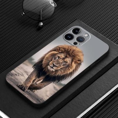 Leeuw Zwart Zachte Telefoonhoesje voor iPhone 7 8 13 12 11 17 Pro Max XS Max XR 15 16 14 Plus 17Air iPhone 14 Pro