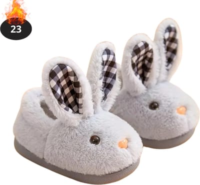 Nivard Warme Pantoffels - Sloffen - Slippers - Dames - Heren - Pluche - Maat 23 - Grijs