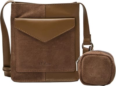 s.Oliver Leren Schoudertas Hobo Bag Beige