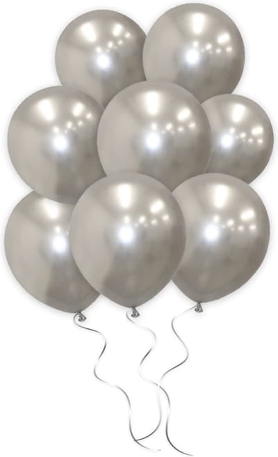 LUQ - Luxe Chrome Zilveren Helium Ballonnen - 50 stuks - Verjaardag Versiering - Decoratie - Latex Ballon Chrome Zilver