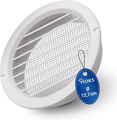 Ventilatierooster 100 stuks - Rond afvoerluchtrooster voor buiten met vliegengaas - Ventilatie voor afvoerdrogers en afzuigkappen