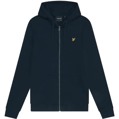 Lyle & Scott Loopback katoenen hoodie met volledige ritssluiting - marineblauw