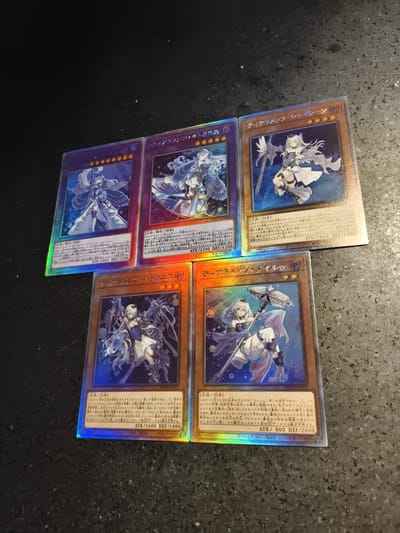 Yu-gi-oh! 5 pièces/set Tearalaments DIY Ensemble de Cartes Auto-faites Cartes Gaze Flash Anime Jouet Cadeau Coloré Flash Beau Design