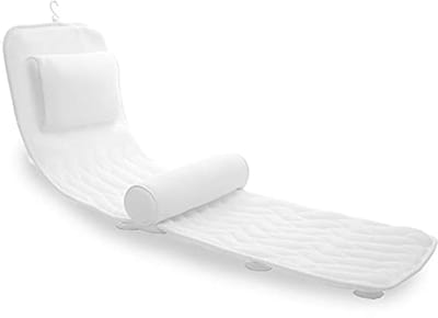 Volledige Lichaam Badkussen met Lumbar Kussen - Badkuipaccessoires met 14 Zuignappen en 3D Luchtmesh