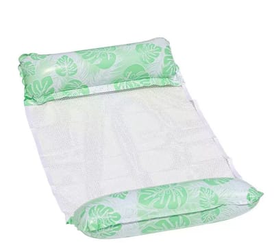 Luchtbed-luchtmatras-luchtbed-Waterhangmat Zwembad -4-in-1 Opblaasbare Zwembadstoel voor Volwassenen - XL Formaat 127x70cm - Versterkt PVC -Groen- Comfortabele Pool Float voor Vakantie en Strand